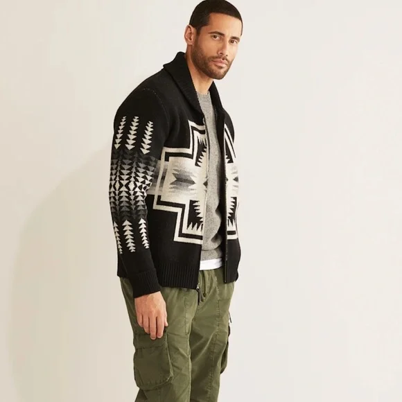NWT Pendleton Men’s Harding Zip Lambswool Cardigan - Size Medium - Picture 3 of 9